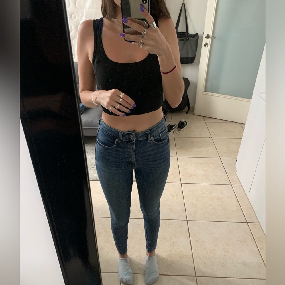 Zara Premium Denim high waisted blue skinny jeans. Size 4 size 36